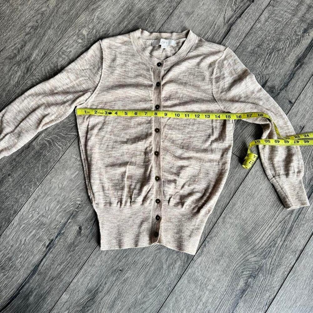 Loft tan button up cardigan